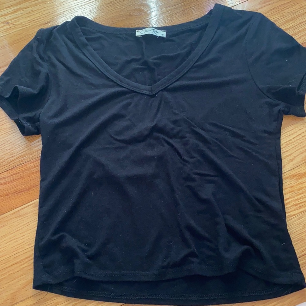 Black v-neck top